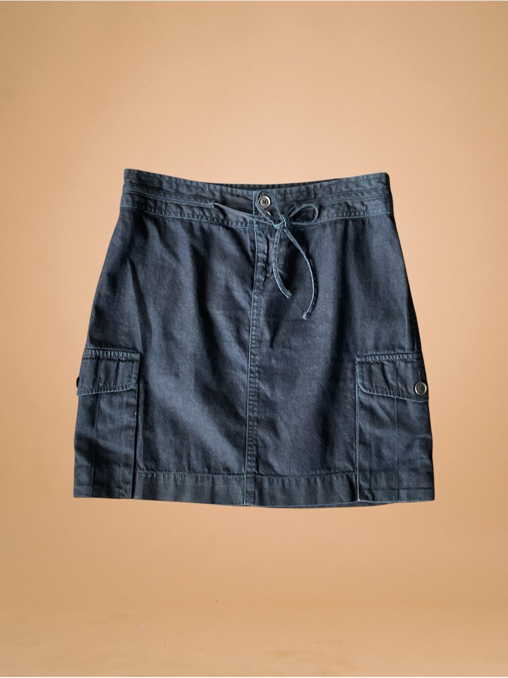 Ann Taylor Loft Dark Denim Cargo Mini Skirt Size 2